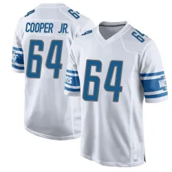 Men's Keith Cooper Jr. Detroit Lions No.64 Game Jersey - White