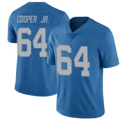 Men's Keith Cooper Jr. Detroit Lions No.64 Limited Throwback Vapor Untouchable Jersey - Blue