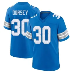 Men's Khalil Dorsey Detroit Lions No.30 Game 2nd Jersey - Blue