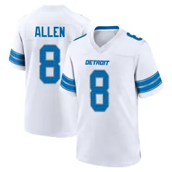 Men's Kyle Allen Detroit Lions No.8 Game 2nd Jersey - White
