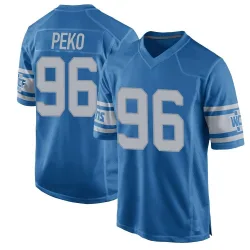 Men's Kyle Peko Detroit Lions No.96 Game Throwback Vapor Untouchable Jersey - Blue