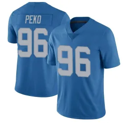 Men's Kyle Peko Detroit Lions No.96 Limited Throwback Vapor Untouchable Jersey - Blue