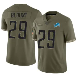 Men's LeGarrette Blount Detroit Lions No.29 Limited 2022 Salute To Service Jersey - Olive