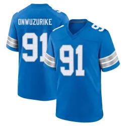 Men's Levi Onwuzurike Detroit Lions No.91 Game 2nd Jersey - Blue