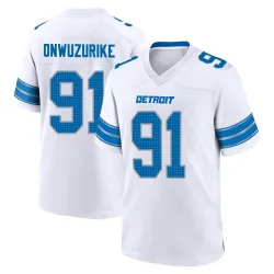 Men's Levi Onwuzurike Detroit Lions No.91 Game 2nd Jersey - White