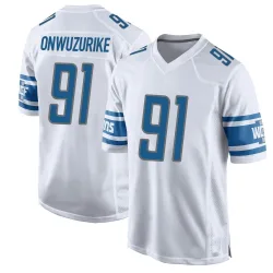 Men's Levi Onwuzurike Detroit Lions No.91 Game Jersey - White
