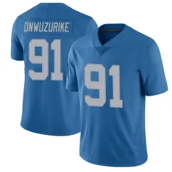 Men's Levi Onwuzurike Detroit Lions No.91 Limited Throwback Vapor Untouchable Jersey - Blue