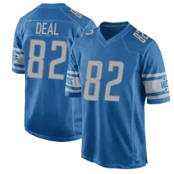 Men's Luke Deal Detroit Lions No.82 Game Team Color Jersey - Blue
