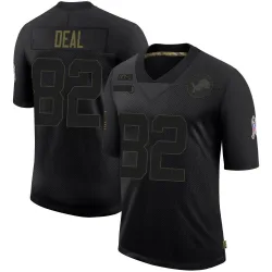 Men's Luke Deal Detroit Lions No.82 Limited 2020 Salute To Service Jersey - Black