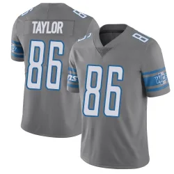 Men's Malik Taylor Detroit Lions No.86 Limited Color Rush Steel Vapor Untouchable Jersey