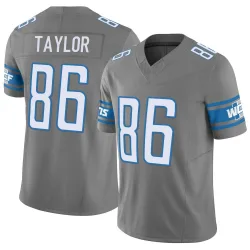 Men's Malik Taylor Detroit Lions No.86 Limited Silver Vapor F.U.S.E. Jersey