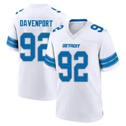 Men's Marcus Davenport Detroit Lions No.92 Game 2nd Jersey - White