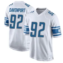 Men's Marcus Davenport Detroit Lions No.92 Game Jersey - White