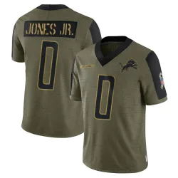 Men's Marvin Jones Jr. Detroit Lions No.0 Limited 2021 Salute To Service Jersey - Olive