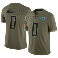 Men's Marvin Jones Jr. Detroit Lions No.0 Limited 2022 Salute To Service Jersey - Olive