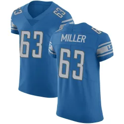 Men's Mason Miller Detroit Lions No.63 Elite Team Color Vapor Untouchable Jersey - Blue