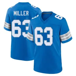 Men's Mason Miller Detroit Lions No.63 Game 2nd Jersey - Blue
