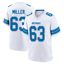 Men's Mason Miller Detroit Lions No.63 Game 2nd Jersey - White