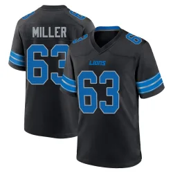 Men's Mason Miller Detroit Lions No.63 Game Alternate 2nd Jersey - Black