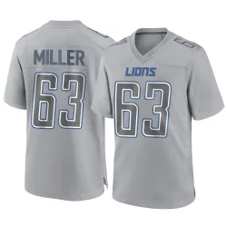 Men's Mason Miller Detroit Lions No.63 Game Atmosphere Fashion Jersey - Gray