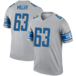 Men's Mason Miller Detroit Lions No.63 Legend Inverted Jersey - Gray