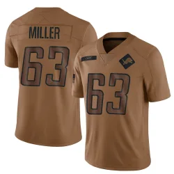 Men's Mason Miller Detroit Lions No.63 Limited 2023 Salute To Service Jersey - Brown