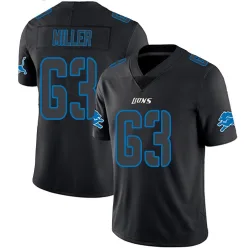 Men's Mason Miller Detroit Lions No.63 Limited Jersey - Black Impact