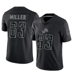 Men's Mason Miller Detroit Lions No.63 Limited Reflective Jersey - Black