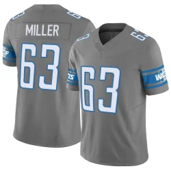Men's Mason Miller Detroit Lions No.63 Limited Silver Vapor F.U.S.E. Jersey