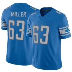 Men's Mason Miller Detroit Lions No.63 Limited Vapor F.U.S.E. Jersey - Blue