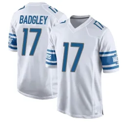 Men's Michael Badgley Detroit Lions No.17 Game Jersey - White
