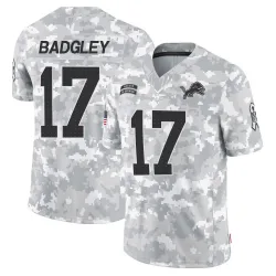 Men's Michael Badgley Detroit Lions No.17 Limited 2024 Salute to Service Jersey - Arctic Camo
