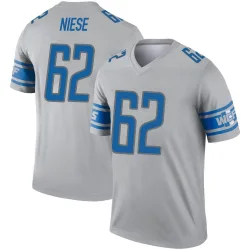 Men's Michael Niese Detroit Lions No.62 Legend Inverted Jersey - Gray