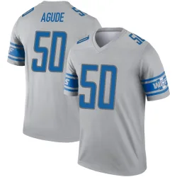 Men's Mitchell Agude Detroit Lions No.50 Legend Inverted Jersey - Gray