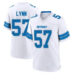 Men's Nate Lynn Detroit Lions No.57 Game 2nd Jersey - White