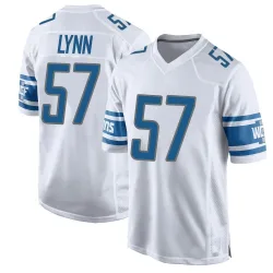 Men's Nate Lynn Detroit Lions No.57 Game Jersey - White