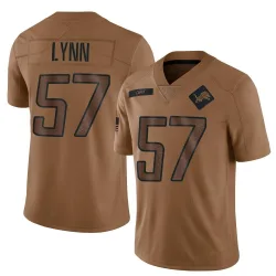 Men's Nate Lynn Detroit Lions No.57 Limited 2023 Salute To Service Jersey - Brown