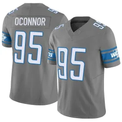 Men's Pat O'Connor Detroit Lions No.95 Limited Silver Vapor F.U.S.E. Jersey