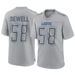 Men's Penei Sewell Detroit Lions No.58 Game Atmosphere Fashion Jersey - Gray