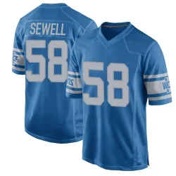 Men's Penei Sewell Detroit Lions No.58 Game Throwback Vapor Untouchable Jersey - Blue