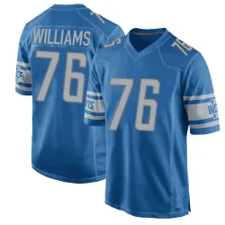 Men's Raequan Williams Detroit Lions No.76 Game Team Color Jersey - Blue