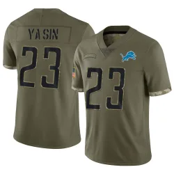 Men's Rock Ya-Sin Detroit Lions No.23 Limited 2022 Salute To Service Jersey - Olive