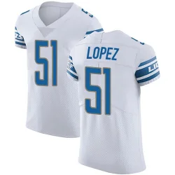 Men's Roy Lopez Detroit Lions No.51 Elite Vapor Untouchable Jersey - White