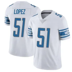 Men's Roy Lopez Detroit Lions No.51 Limited Vapor Untouchable Jersey - White