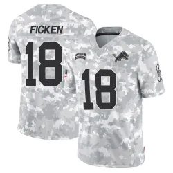 Men's Sam Ficken Detroit Lions No.18 Limited 2024 Salute to Service Jersey - Arctic Camo