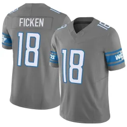 Men's Sam Ficken Detroit Lions No.18 Limited Silver Vapor F.U.S.E. Jersey