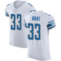 Men's Sione Vaki Detroit Lions No.33 Elite Vapor Untouchable Jersey - White
