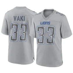 Men's Sione Vaki Detroit Lions No.33 Game Atmosphere Fashion Jersey - Gray