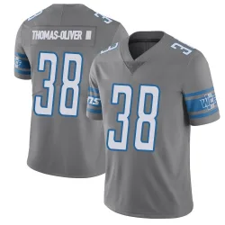 Men's Stantley Thomas-Oliver III Detroit Lions No.38 Limited Color Rush Steel Vapor Untouchable Jersey