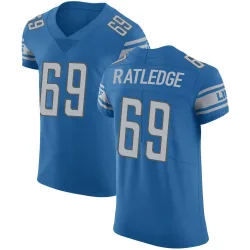 Men's Tate Ratledge Detroit Lions No.69 Elite Team Color Vapor Untouchable Jersey - Blue